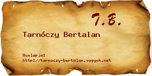 Tarnóczy Bertalan névjegykártya