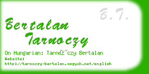 bertalan tarnoczy business card